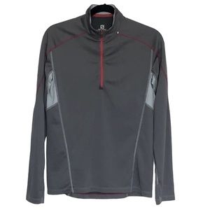 Salomon 1/4 Zip Thumb Holes Outdoor Long Sleeve Tee Sz M